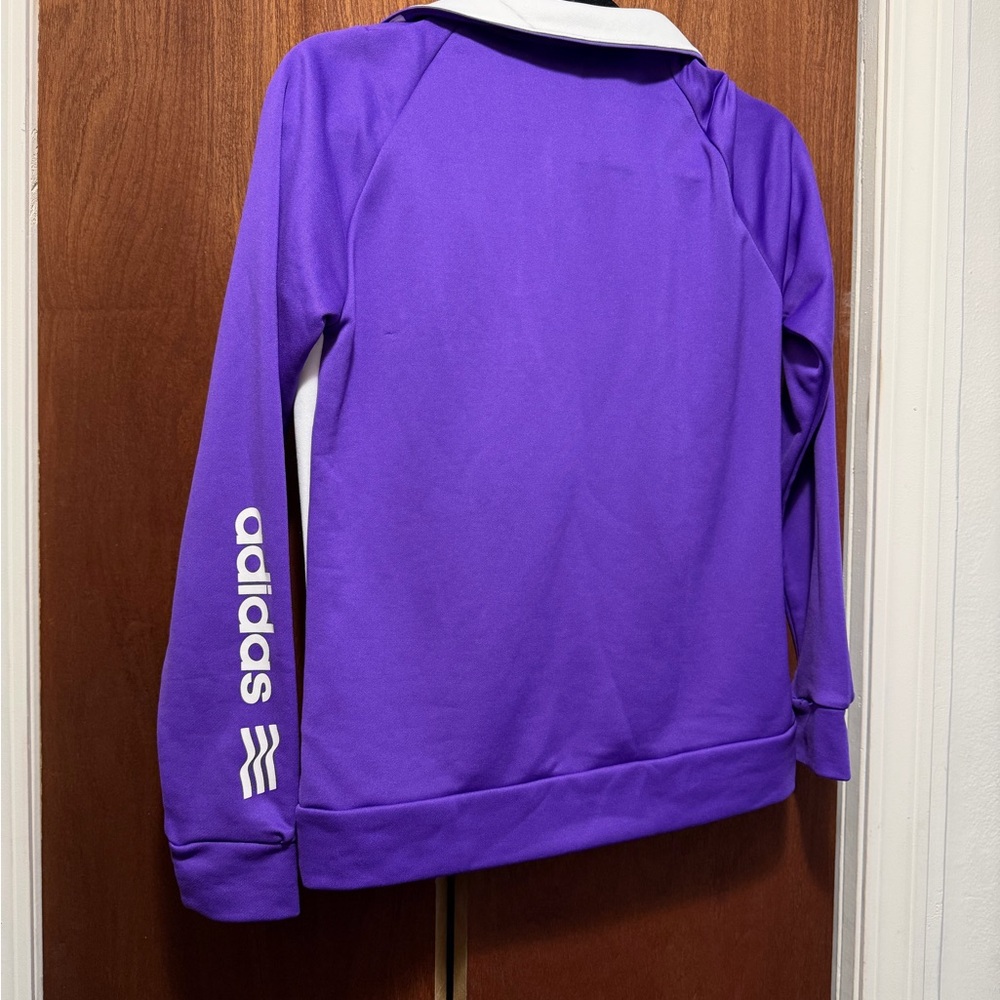 Adidas Women's Purple Performance Golf Pullover - Picture 4 of 5